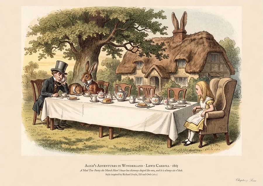 The Mad Tea-Party, an art print inspired by Alice's Adventures in Wonderland