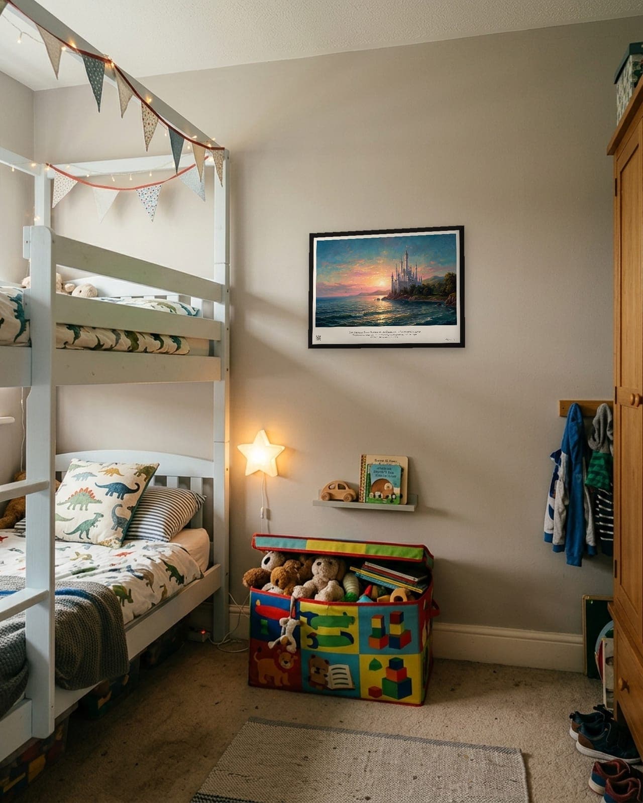 Cair Paravel at Dawn: Black frame A3, bunk bed room
