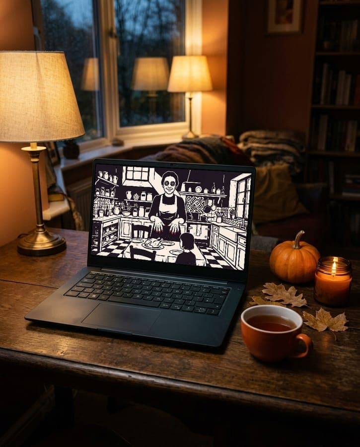 The Other Mother as a desktop wallpaper on a laptop