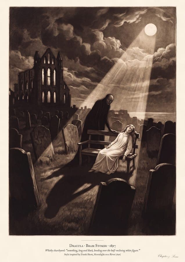 Something Long and Black, an art print inspired by Dracula