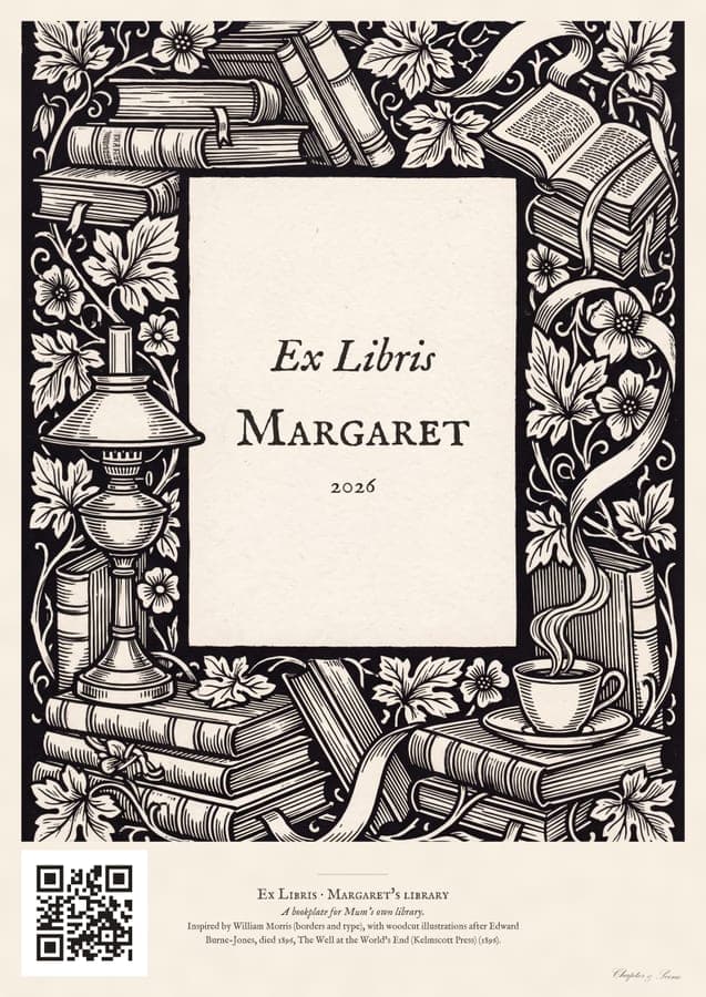 Mum's Library, Ex Libris, a quote art print