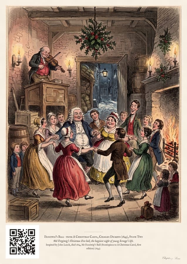 Fezziwig's Ball, an art print inspired by A Christmas Carol