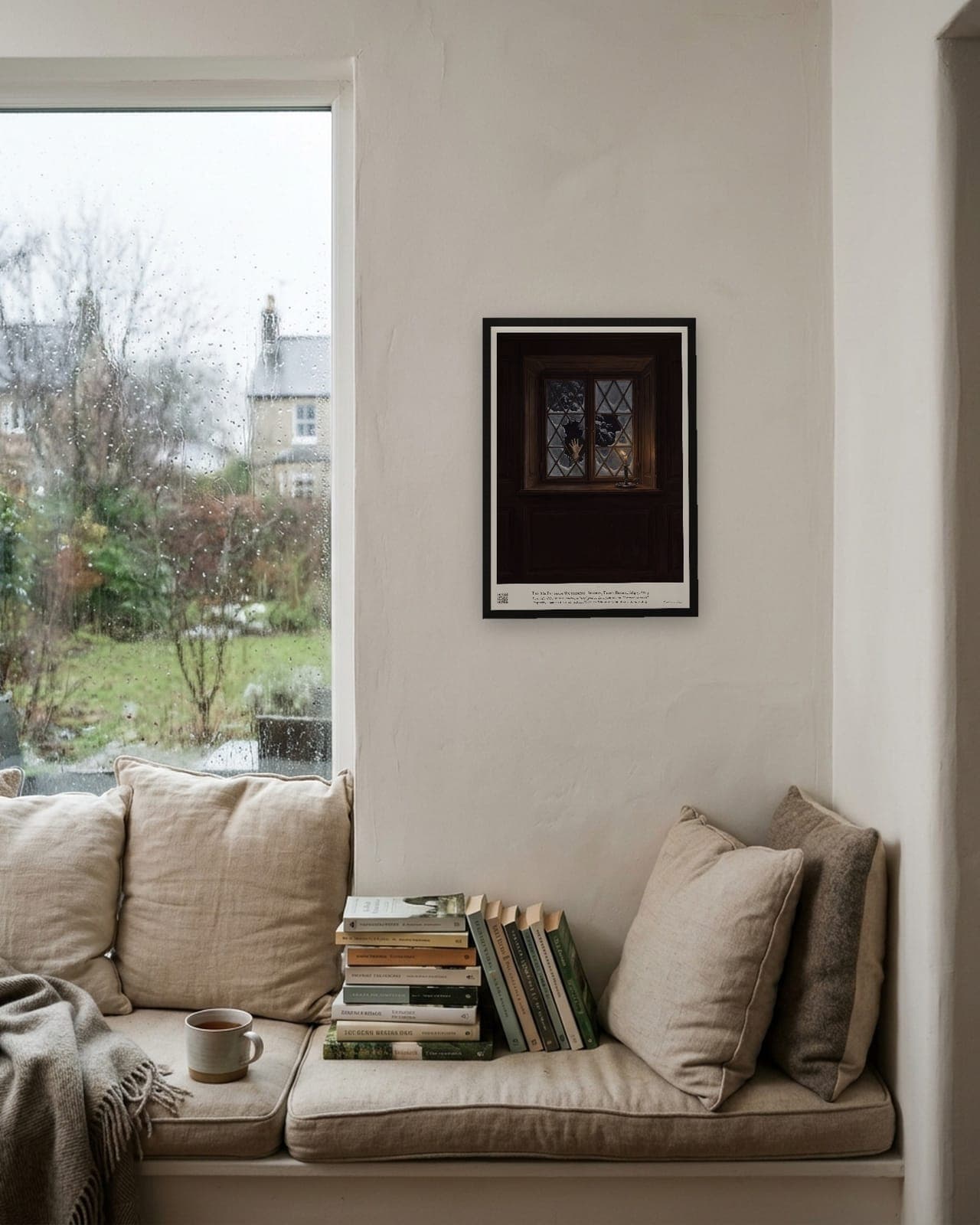 Let Me In: Black frame A3, rainy window seat