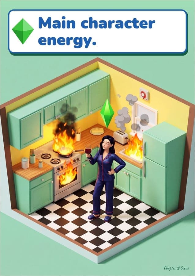 Main Character Energy, a funny meme art print