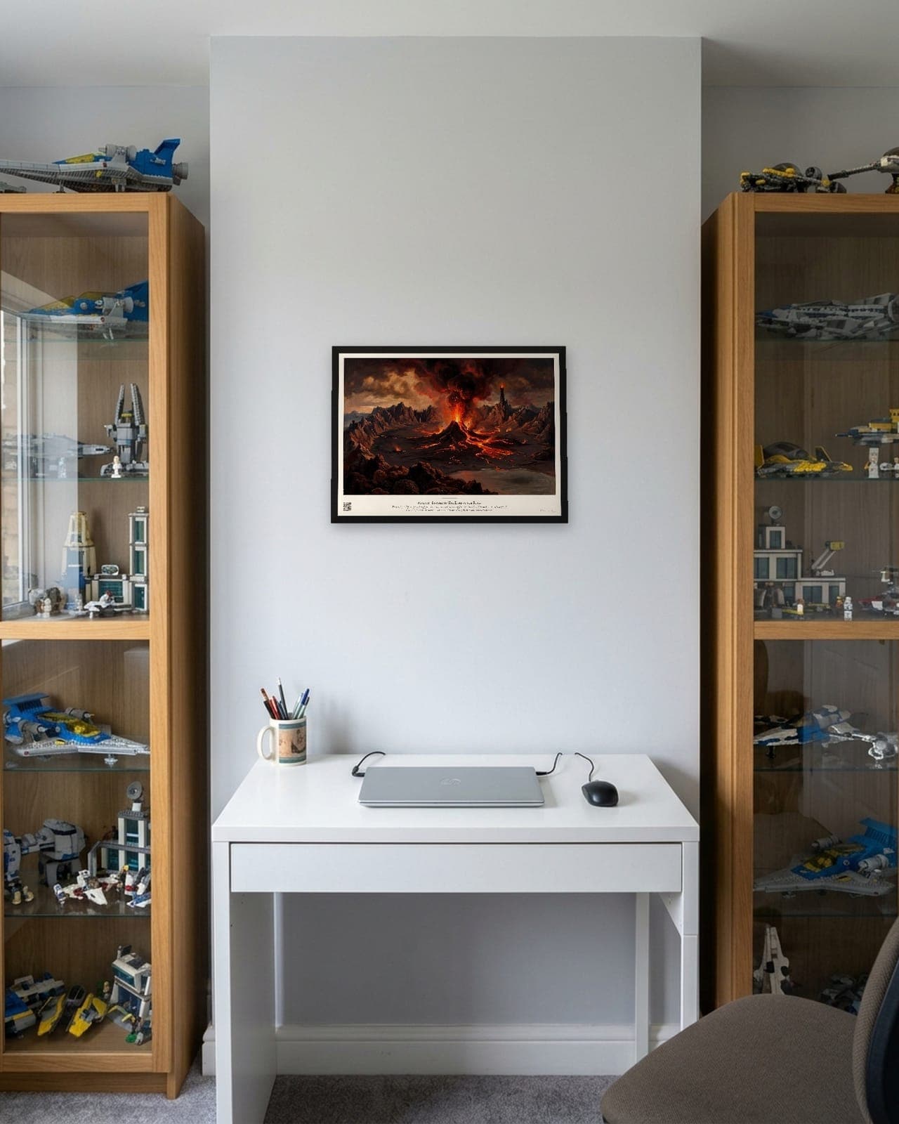 Mordor: The Burning Valley: Black frame A3, office with model display cases