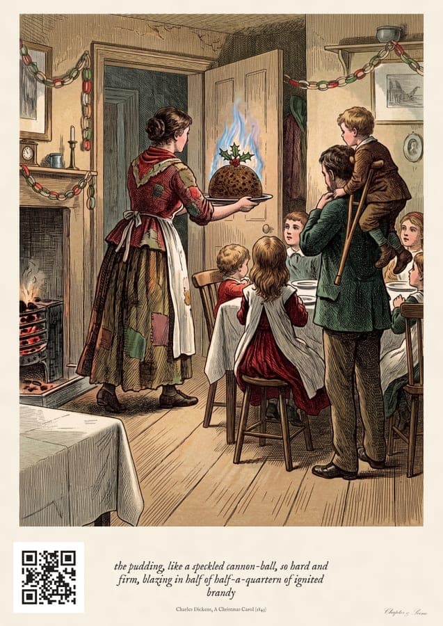 Mrs Cratchit's Pudding, a quote art print