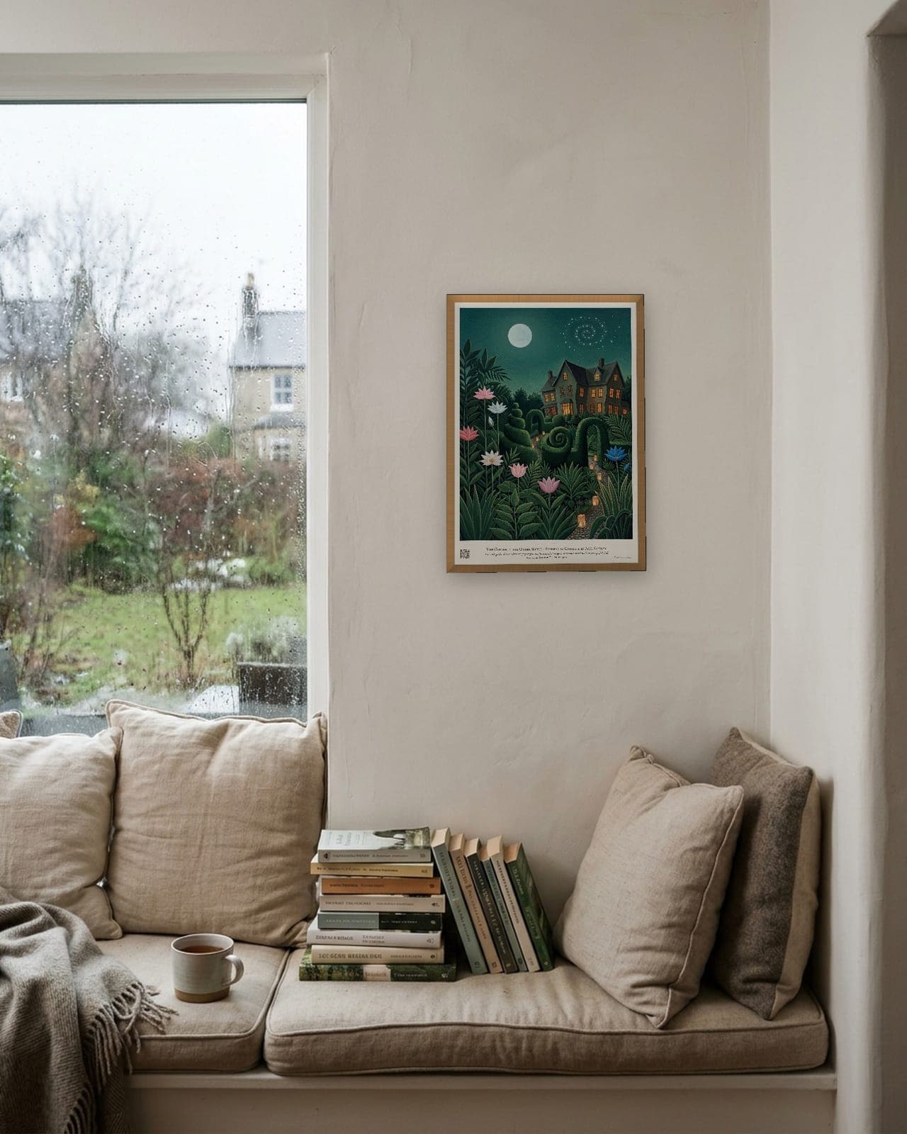 The Garden in the Other World: Natural oak frame, A3, rainy window seat