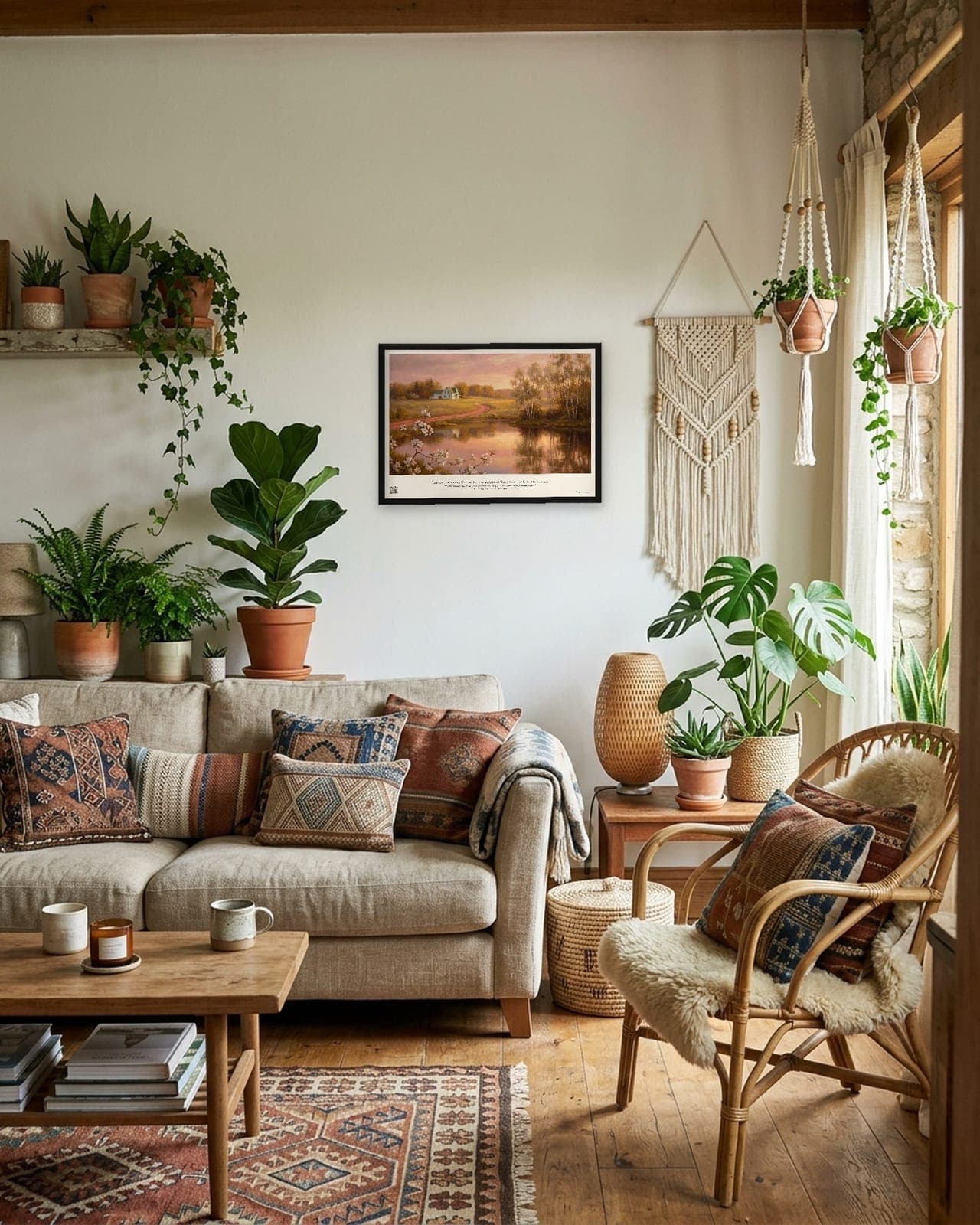 The Lake of Shining Waters: Black frame A3, boho living room