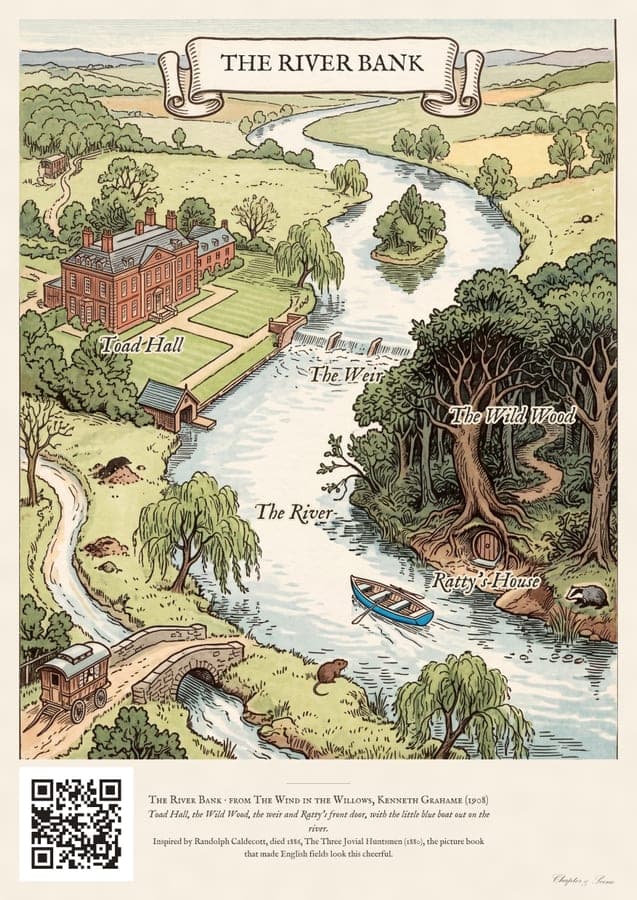 The River Bank, an art print inspired by The Wind in the Willows