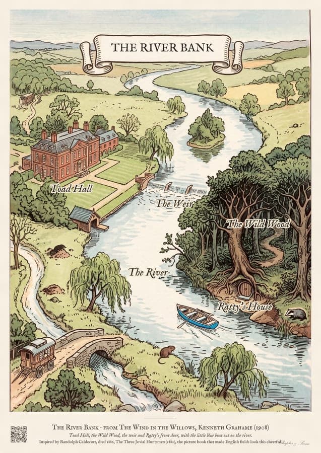 The River Bank, an art print inspired by The Wind in the Willows