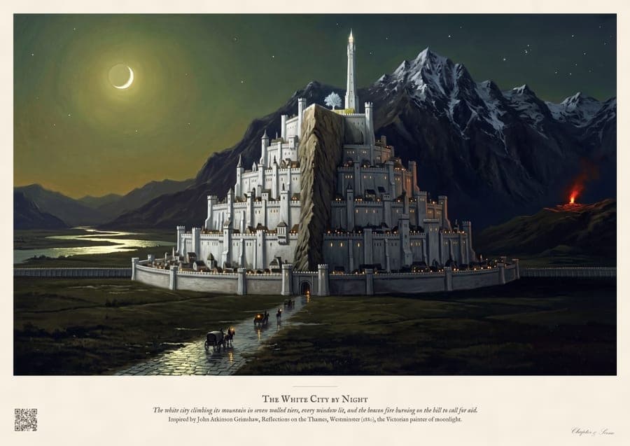 The White City by Night, an art print inspired by The Return of the King