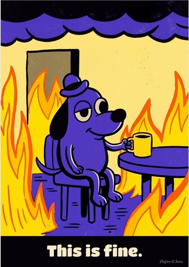 This Is Fine, a funny meme art print