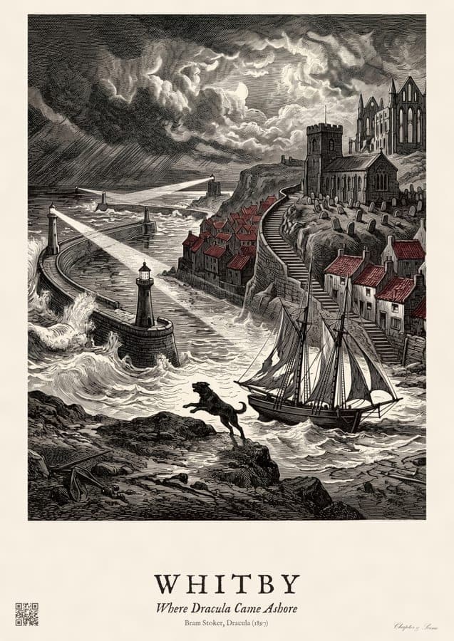 Whitby: Where Dracula Came Ashore, an art print inspired by Dracula