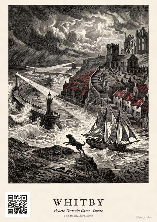 Whitby: Where Dracula Came Ashore, an art print inspired by Dracula